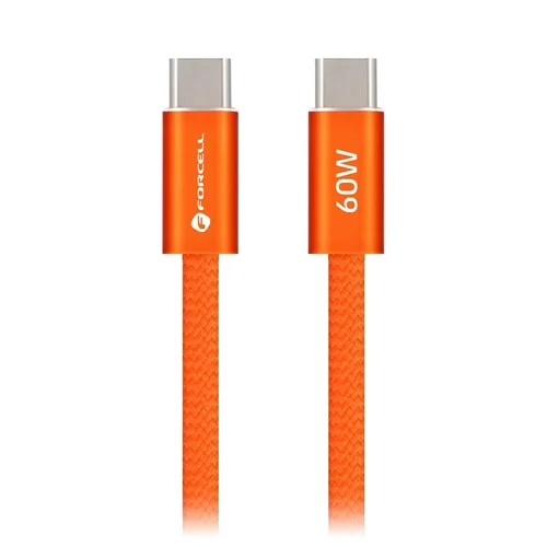 Forcell Cafule Color ACYH23 USB-C kabelis, 1,2 m, oranžinis image 2