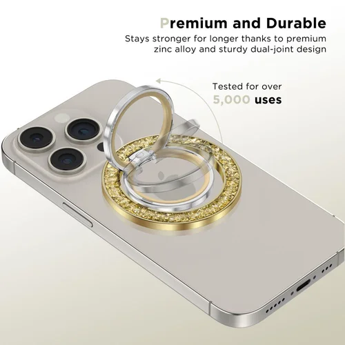 Tech-Protect MMR200 MagSafe žiedas, auksinis su kristalais image 2