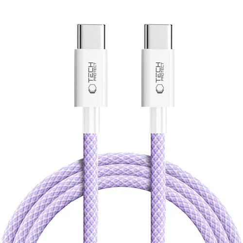 Tech-Protect Ultraboost Lite USB-C laidas, 2 m, violetinis image 1