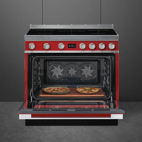 SMEG CPF9IPR indukcinė viryklė su elektrine orkaitė Raudona 90 cm image 3