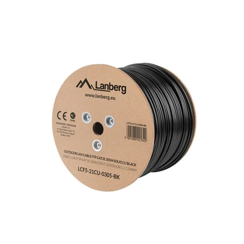 Lanberg LCF5-21CU-0305-BK Cat5e kabelis 305 m juodas image 2
