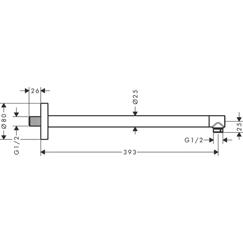 Dušo galvos laikiklis Hansgrohe S 39 cm, 24357140, šlifuota bronza image 2