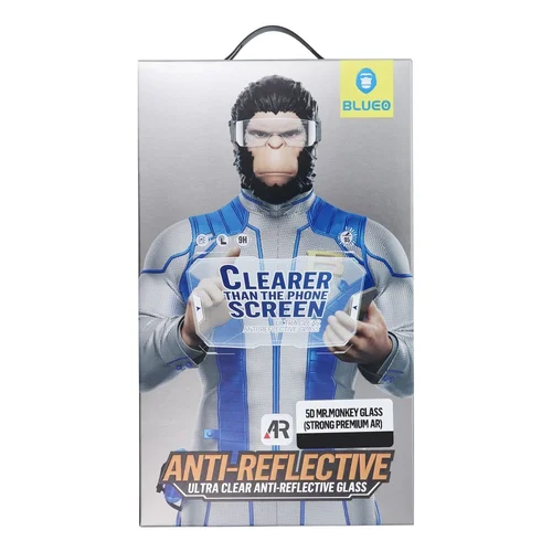 5D Mr. Monkey Premium AR stiklas Apple iPhone 16, juodas image 3