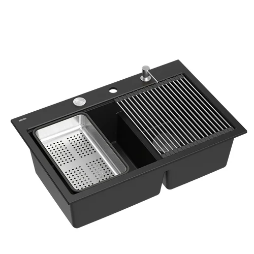 Quadron MARC 120 HQC7650U7_BS, juoda/plieno, su dozatoriumiumi ir pjaustymo lenta image 2