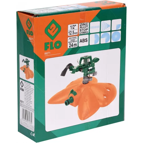 Flo pulsuojantis laistytuvas 1/2'' 6 padėčių 45°-360° d≈24 m metaliniu purkštuvu image 2