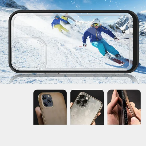 Hybrid Armor Aiškus 3 in 1 dėklas iPhone 13 Pro, juodas image 3