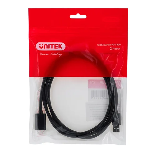 UNITEK Y-C450GBK USB-A kabelis 2 m, juodas image 2