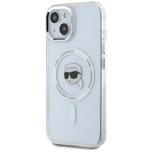 Karl Lagerfeld IML Metal Karl Head MagSafe dėklas iPhone 15 Plus, baltas image 2