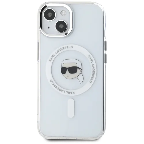Karl Lagerfeld IML Metal Karl Head MagSafe dėklas iPhone 15 Plus, baltas image 3