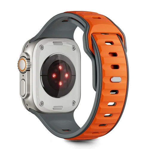 Tech-Protect IconBand Line dirželis Apple Watch 44 / 45 / 46 / 49 mm, pilkas-oranžinis image 2
