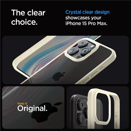 Spigen Crystal Hybrid dėklas iPhone 15 Pro Max, skaidrus bežinis image 2
