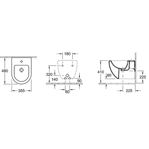Pakabinama Villeroy & Boch Subway bidė Compact image 2