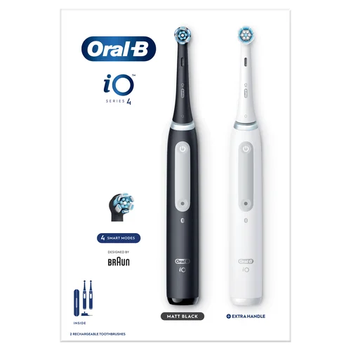Oral-B iO4 elektrinis dantų šepetėlis Juoda/Balta image 2