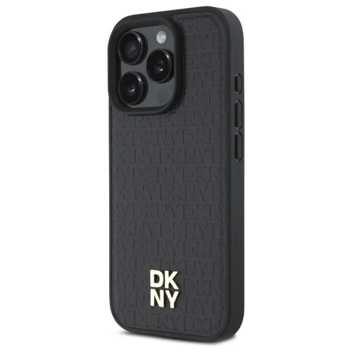 DKNY pasikartojančio rašto Stack Logo MagSafe dėklas, iPhone 16 Pro, juodas image 2