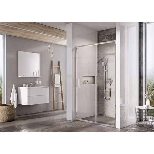 RAVAK Blix Slim BLSDP2, 110 cm blizgus ir skaidrus stiklas image 1