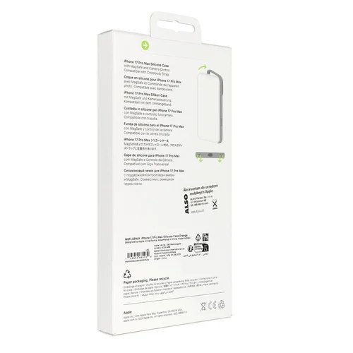 Apple iPhone 17 Pro Max silikoninis dėklas su MagSafe, oranžinis image 3