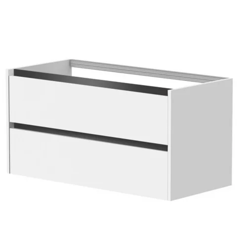 KAME CITY Spintelė po stalviršiu BUC/10-3DR/D02P2, 100 cm, Matinė balta, Juodi profiliai image 1