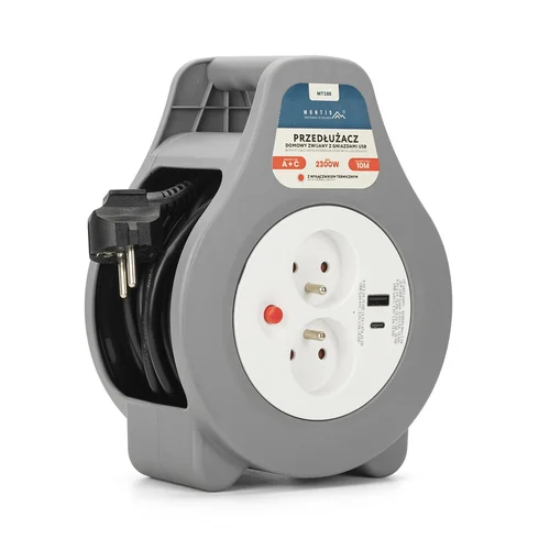 Montis MT188 ilgintuvas su USB, 10 m, 2 AC jungtys image 1