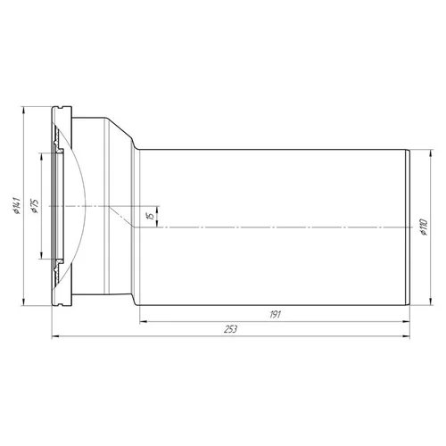 Ani Plast Tiesi unitazo jungtis 110 mm, su 15 mm nuokrypiu image 2