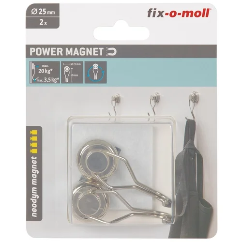 Fix-O-Moll Magnetiniai kabliukai 25 mm (2 vnt) image 3