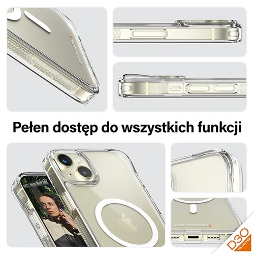 PanzerGlass HardCase MagSafe D3O dėklas iPhone 15 Plus / 14 Plus, skaidrus image 3