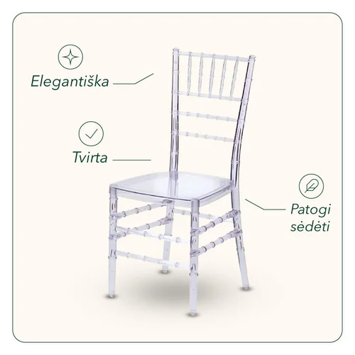 Chiavari skaidri kėdė image 2