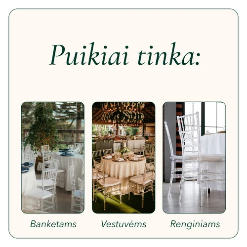Chiavari skaidri kėdė image 3
