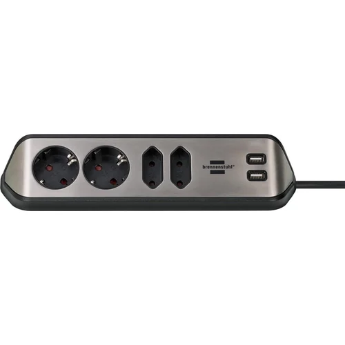 BRENNENSTUHL Buitinis ilgintuvas, 4 lizdai, 2 USB, 2 m image 2
