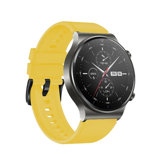 Huawei Watch GT 2/3/4 silikoninė apyrankė, 46 mm, geltona image 1