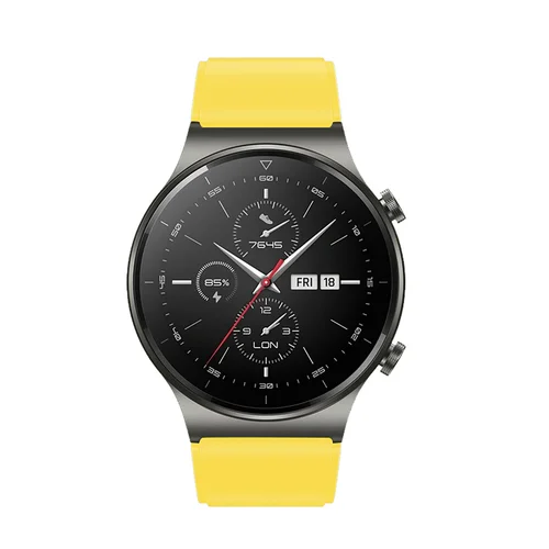 Huawei Watch GT 2/3/4 silikoninė apyrankė, 46 mm, geltona image 2