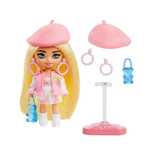 Barbie Extra Mini Minis HLN48 lėlė su berete image 2