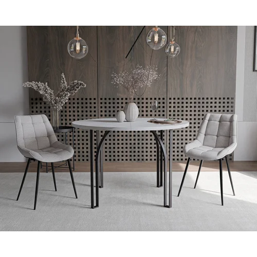 ASTRO išskleidžiamas stalas, 120 cm, juoda / bianco marmuras image 1