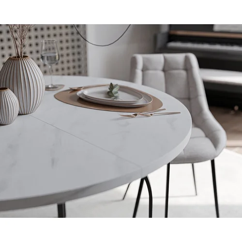 ASTRO išskleidžiamas stalas, 120 cm, juoda / bianco marmuras image 3