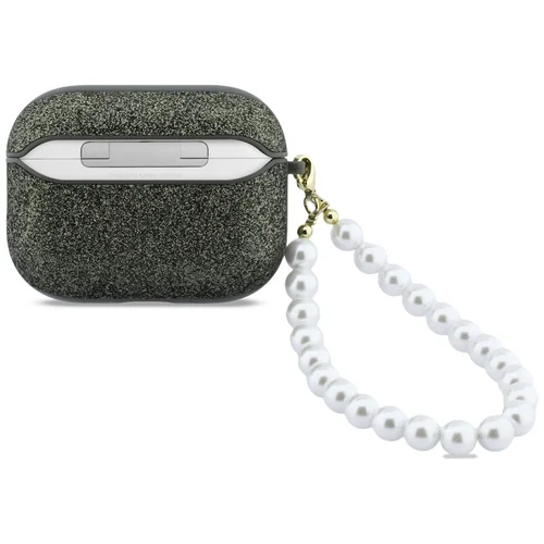 Guess blizgučių perlo dirželio dėklas AirPods Pro 3, juodas image 2
