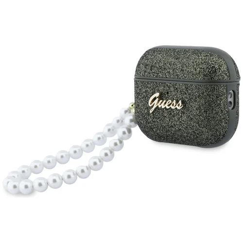 Guess blizgučių perlo dirželio dėklas AirPods Pro 3, juodas image 3