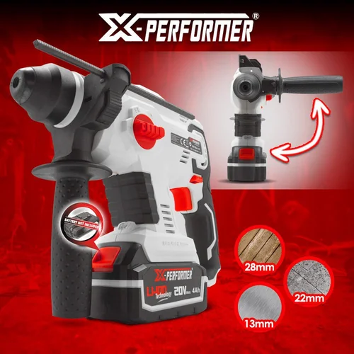 X-PERFORMER XPRH20LI-BL Akumuliatorinis gręžtuvas 20V image 3