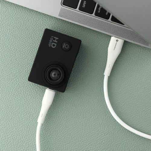 FORCELL F-ENERGY C341 USB-A–Micro USB silikoninis kabelis, 1 m, baltas image 2