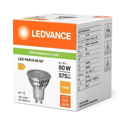 Ledvance LEMPUTĖ LED PAR16 80 60° P 6.1W 827 GU10 image 1
