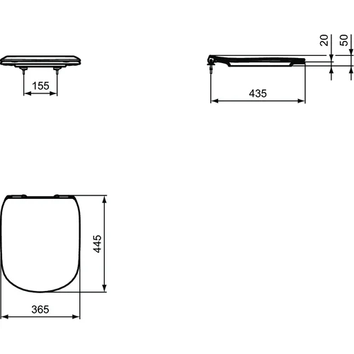 Dangtis WC Ideal Standard Tesi, Thin, lėtai nusileidžiantis image 3