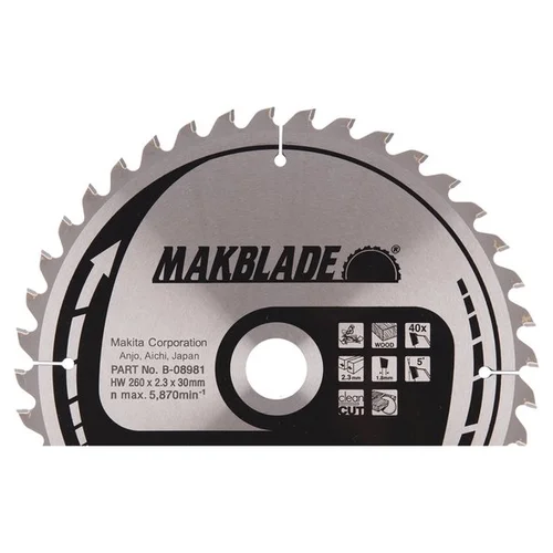 Makita B-08981 Pjovimo diskas 260x30x2,3mm 40T 5° image 1