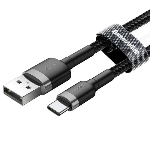 Baseus Cafule USB-C kabelis 2.0 m 2.0 A Pilkas-Juodas CATKLF-CG1 image 2