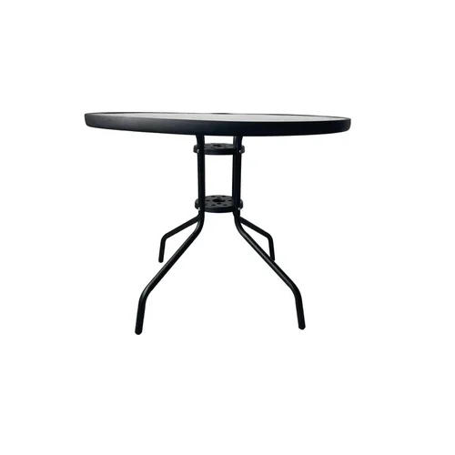 Lauko stalas Bistro Round, pilkas/nerūdijančiojo plieno, 90×90×70 cm image 2