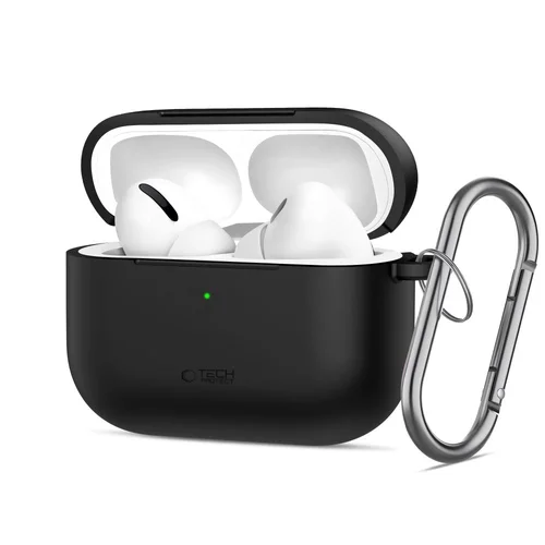 Tech-Protect silikoninis dėklas-kabykla AirPods Pro 3, juodas image 1