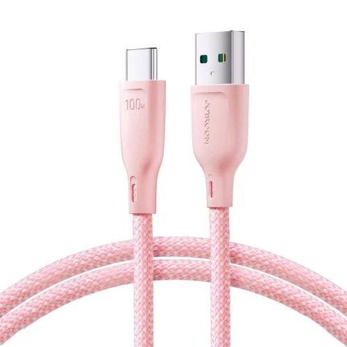 Joyroom Multi-Color Series S-A34 USB-A/USB-C 100 W 1 m rožinis laidas image 3