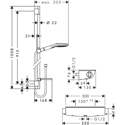 Hansgrohe Raindance Select E 27039000 Dušo komplektas image 2