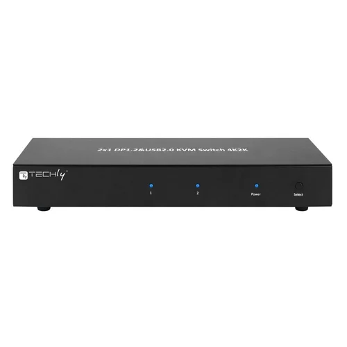 Techly IDATA DP-KVM2 KVM jungiklis 4K, juodas image 1