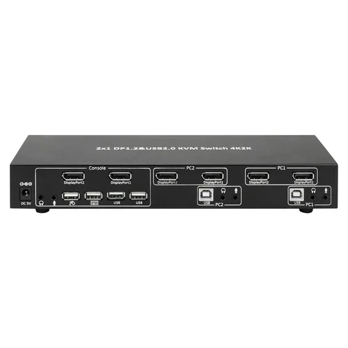 Techly IDATA DP-KVM2 KVM jungiklis 4K, juodas image 2