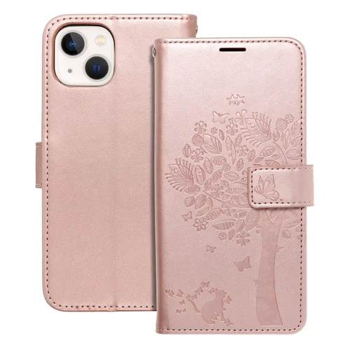 MEZZO knyginis dėklas iPhone 13, rožinio aukso image 1