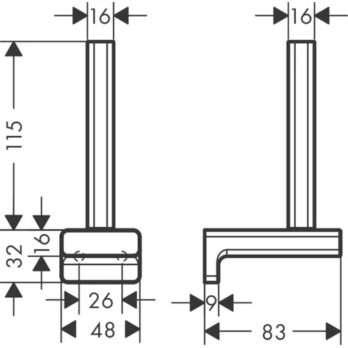 Hansgrohe AddStoris 41756140 Atsarginio rulonėlio laikiklis, Šlifuotos bronzos image 2