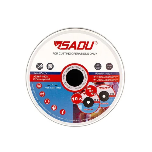 SADU Nerūdijanio plieno pjovimo diskas 125x1,0mm komplektas 10 vnt. image 1
